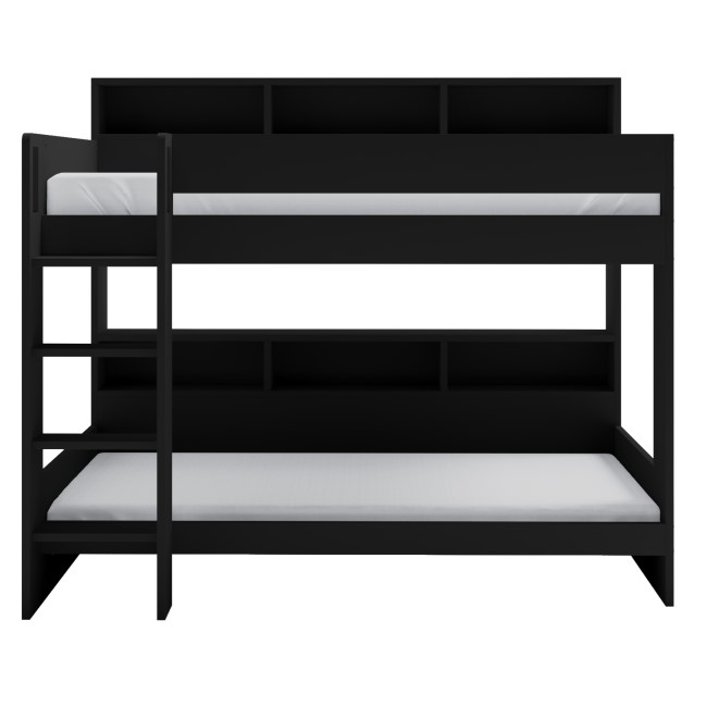 Black Bunk Bed with Storage Shelves - Aire