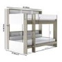White and Oak Bunk Bed with Storage Shelves - Aire