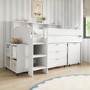 White Mid Sleeper Cabin Bed with Desk and Storage - Aire