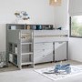 Grey Mid Sleeper Cabin Bed with Desk and Storage - Aire