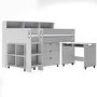 Grey Mid Sleeper Cabin Bed with Desk and Storage - Aire
