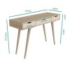 GRADE A1 - Pale Wood Desk with Drawers - Nordic - Ajax