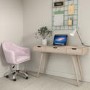 GRADE A1 - Pale Wood Desk with Drawers - Nordic - Ajax