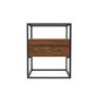 Square Glass Top Side Table with Storage - Akila