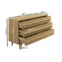 WIde Light Oak Chest of 6 Drawers - Aksel