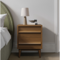 AKS003 Dark Oak 2 Drawer Bedside Table - Aksel