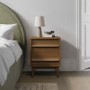 Dark Oak 2 Drawer Bedside Table - Aksel