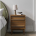 Dark Oak 2 Drawer Bedside Table - Aksel