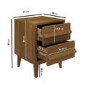 Dark Oak 2 Drawer Bedside Table - Aksel