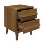 Dark Oak 2 Drawer Bedside Table - Aksel