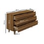 Wide Dark Oak Chest of 6 Drawers - Aksel