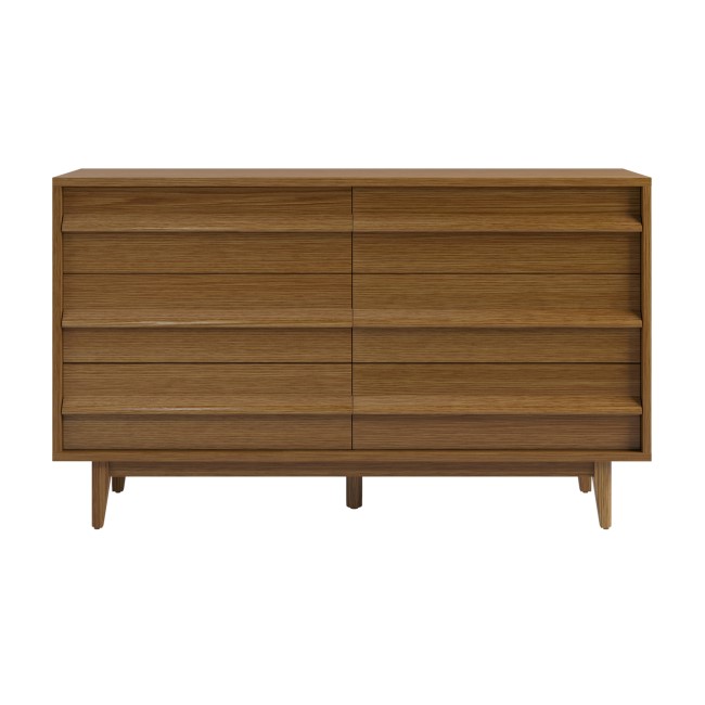 Wide Dark Oak Chest of 6 Drawers - Aksel