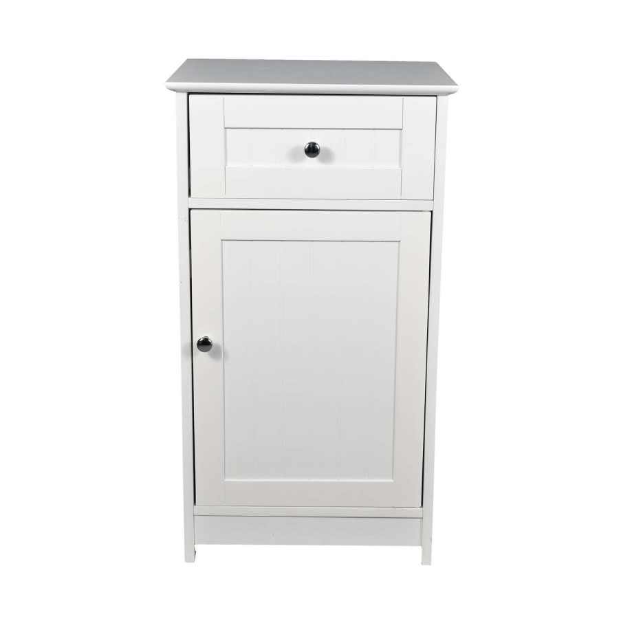 LPD Alaska White Low Bathroom Cabinet