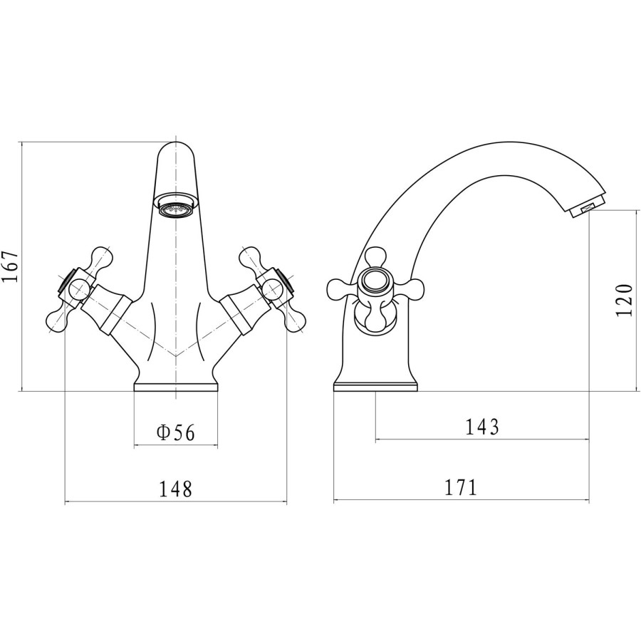 Taylor & Moore Traditional Mono Basin Mixer Tap