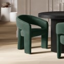 ALBFOGCHA Green Upholstered Curved Dining Chair with Arms - Alba