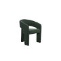 Green Upholstered Curved Dining Chair with Arms - Alba