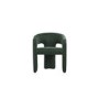 Green Upholstered Curved Dining Chair with Arms - Alba