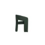 Green Upholstered Curved Dining Chair with Arms - Alba