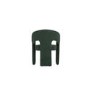 Green Upholstered Curved Dining Chair with Arms - Alba