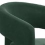 Green Upholstered Curved Dining Chair with Arms - Alba
