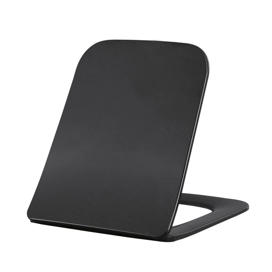 Matt Black Round Soft Close Toilet Seat with Quick Release - Albi