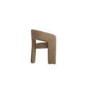 Beige Upholstered Curved Dining Chair with Arms - Alba