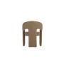 Beige Upholstered Curved Dining Chair with Arms - Alba