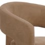 Beige Upholstered Curved Dining Chair with Arms - Alba