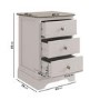Tall Oak and Cream 3-Drawer Bedside Table - Alexander
