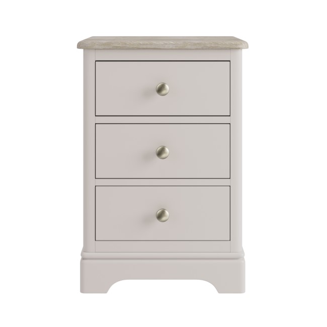 ONLY OPENED - Tall Oak and Cream 3-Drawer Bedside Table - Alexander