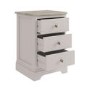 GRADE A2 - Tall Oak and Cream 3-Drawer Bedside Table - Alexander