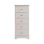Tall Narrow Oak and Cream Chest of 5 Drawers - Alexander