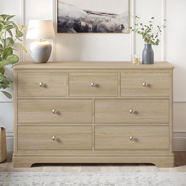 Wide Oak Chest of 7 Drawers - Alexander