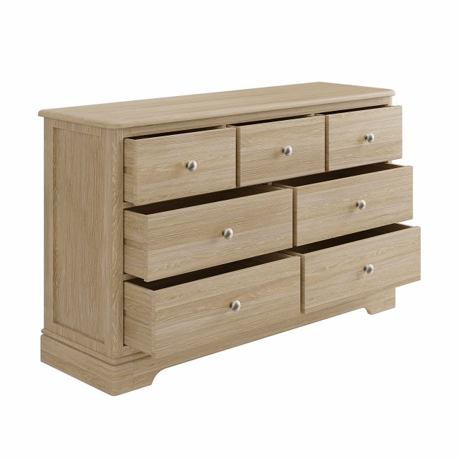 Wide Oak Chest of 7 Drawers - Alexander