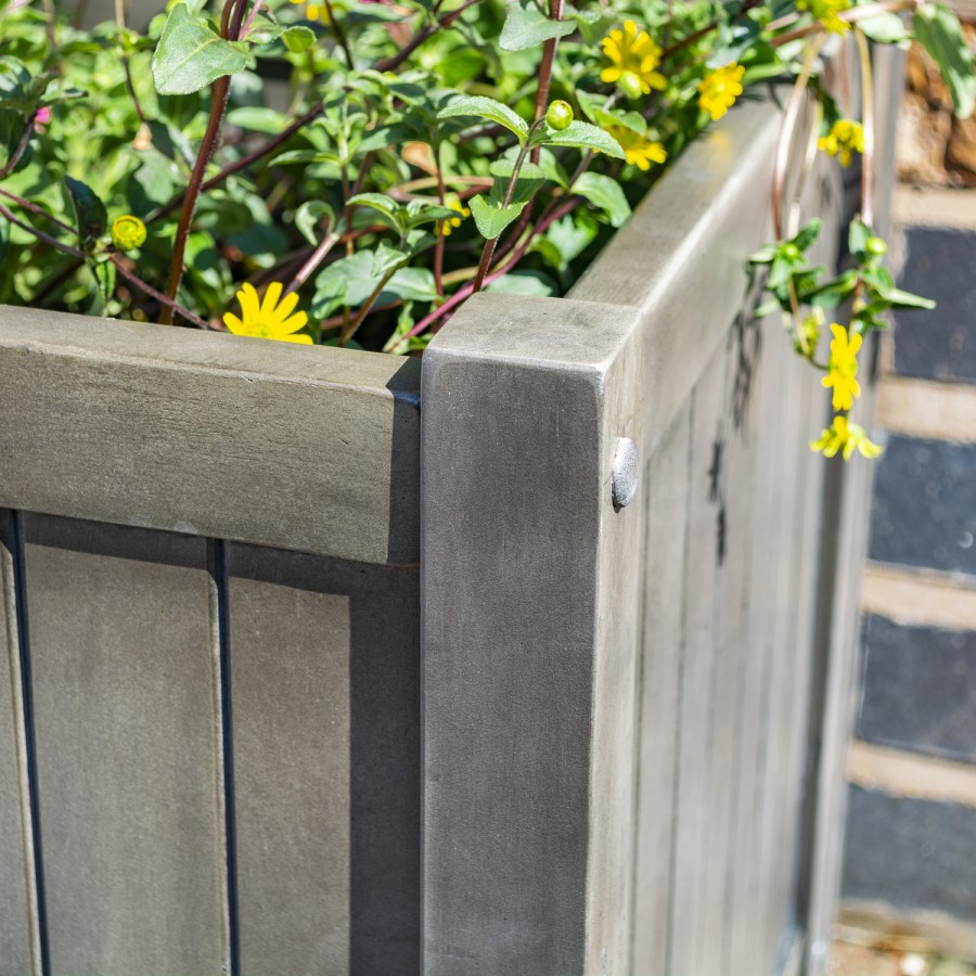 Alderley Grey Wooden Planter Box with Trellis - Rowlinson 