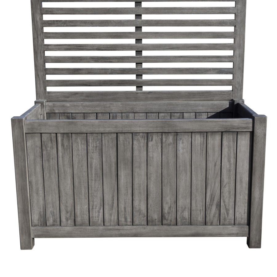 Alderley Grey Wooden Planter Box with Trellis - Rowlinson 