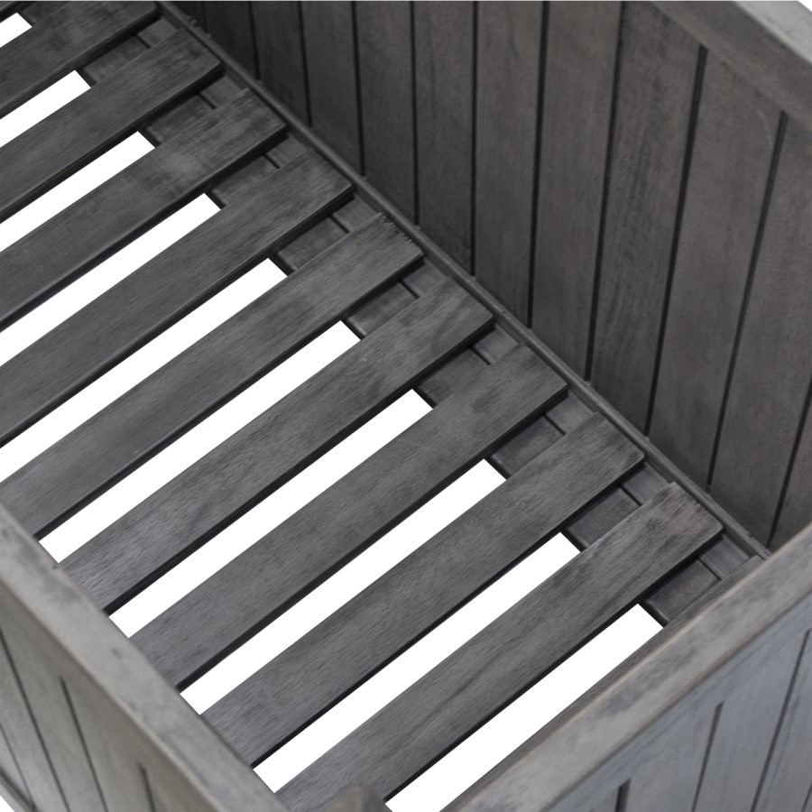 Alderley Grey Wooden Planter Box with Trellis - Rowlinson 