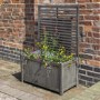 Alderley Grey Wooden Planter Box with Trellis - Rowlinson 