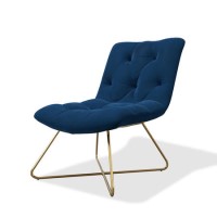 Navy Blue Velvet Accent Chair - Allie