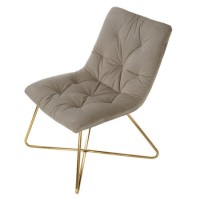 Beige Velvet Accent Chair - Allie