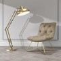 Beige Velvet Accent Chair - Allie