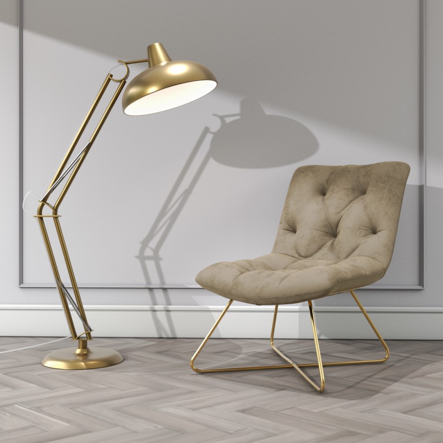Beige Velvet Accent Chair - Allie