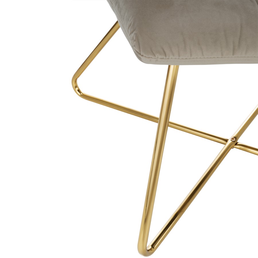 Beige Velvet Accent Chair - Allie