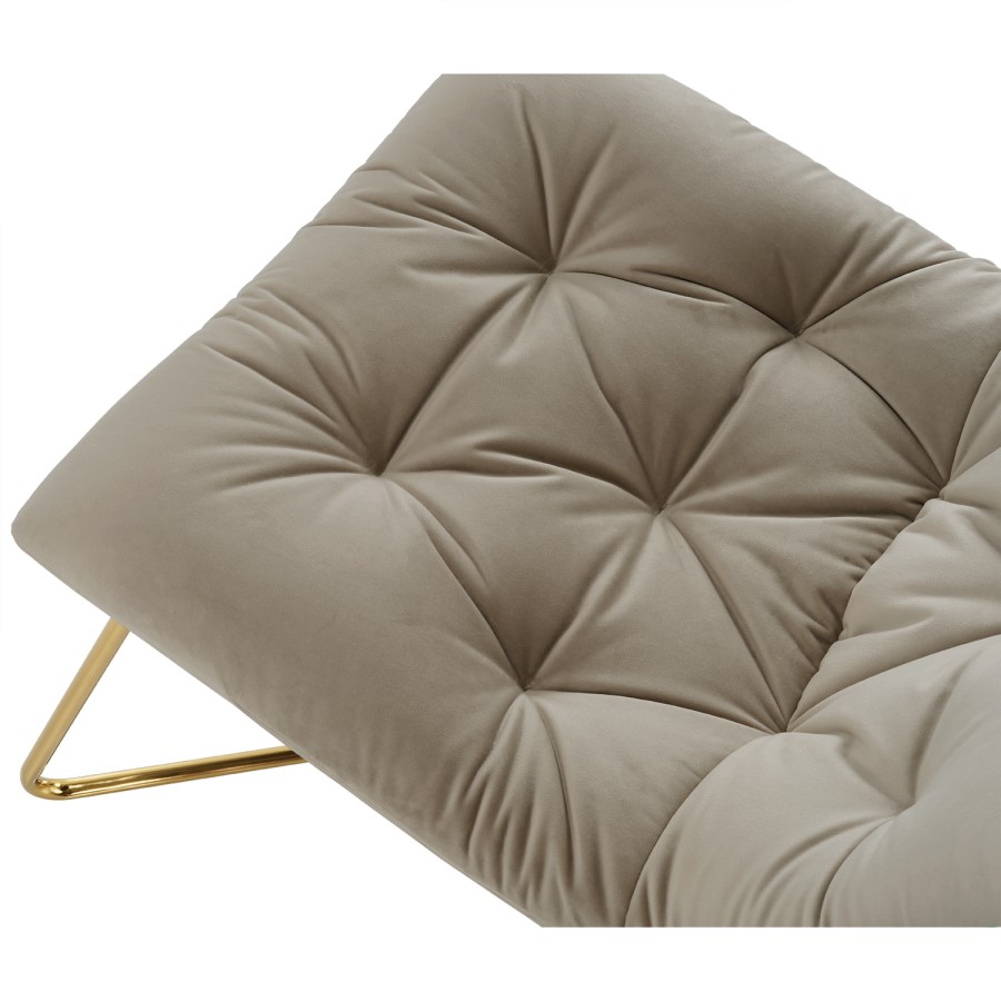 Beige Velvet Accent Chair - Allie