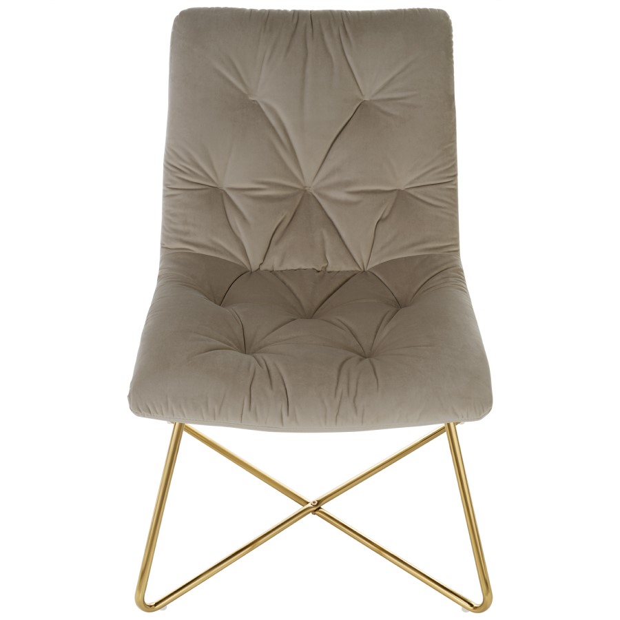 Beige Velvet Accent Chair - Allie