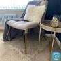 Beige Velvet Accent Chair - Allie