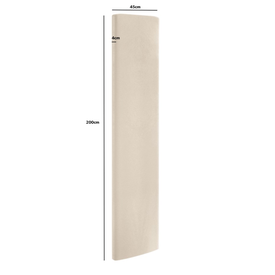 ONLY OPENED - Pack of 2 Upholstered Wall-Mounted Headboard Panels in Beige Velvet - Alisha