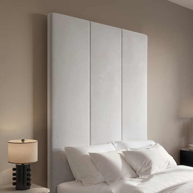 Pack of 2 Upholstered Wall-Mounted Headboard Panels in Grey Velvet - Alisha