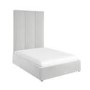 Grey Velvet Double Ottoman Bed with Wall-Mounted Headboard - Alisha