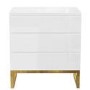 GRADE A1 - White Gloss 3 Drawer Chest of Drawers - Alina